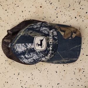 𝅺JOHN Deere camo mesh back adjustable hat EUC